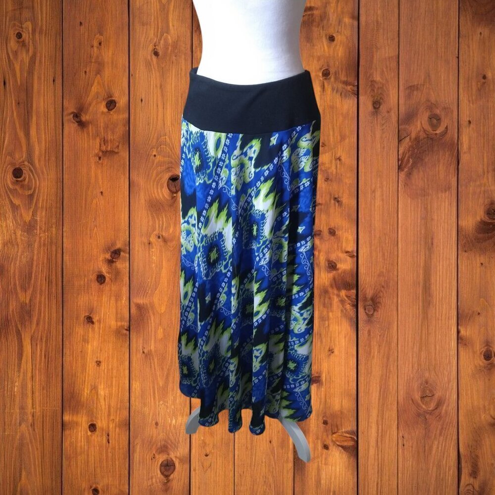 Evan Picone Size Medium Geometric Lined Pull On Multicolored Maxi Skirt Boho